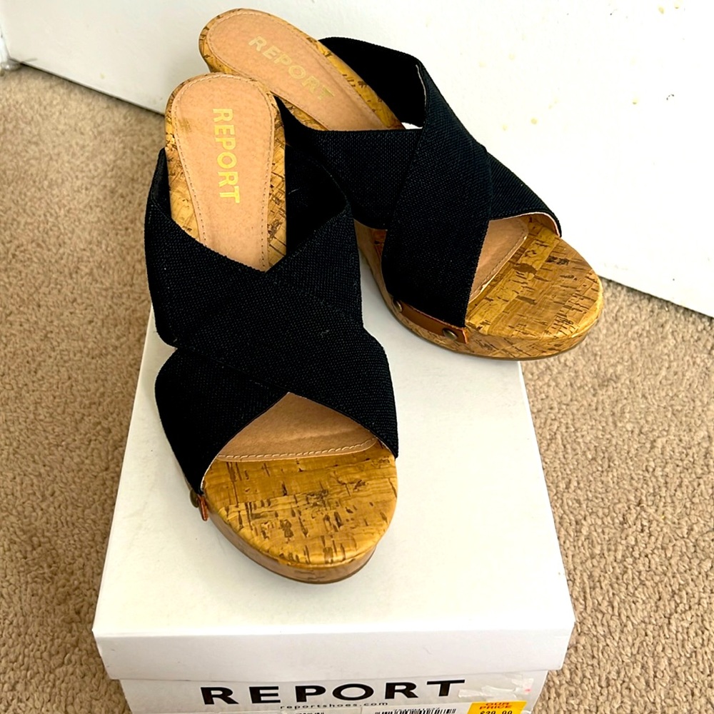New Report Black Wedges report wedges 2016 vibes women’s size 9